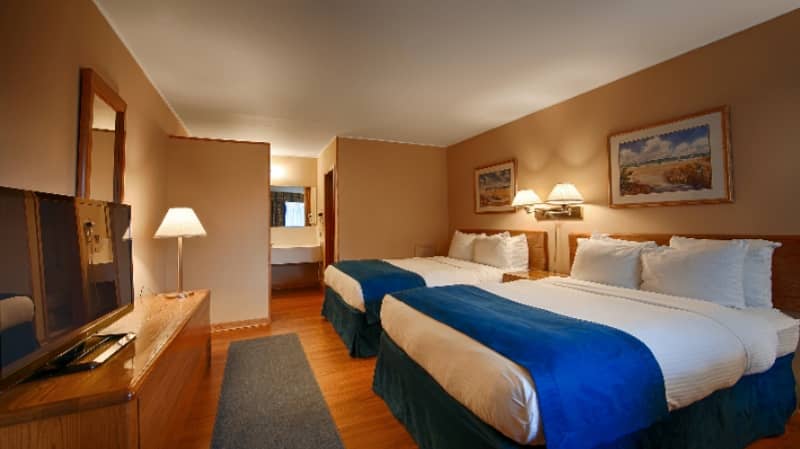 Guest Room Two Double Beds Hardwood Flooring 3 of 7